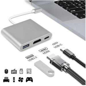 USB Hub 3 In 1 USB C To HDMI-Compatible USB 3.0
