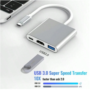 USB Hub 3 In 1 USB C To HDMI-Compatible USB 3.0