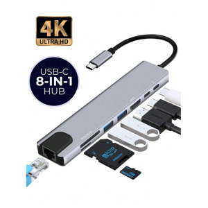 8 In 1 Port Docking Station USB Type C HUB To HDM 4K