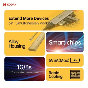 Kodak Kodak T342 6-In-1 Expansion Dock Hub USB-C Hub