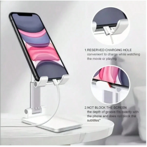 Double Folding Phone Holder, Fully Adjustable Desktop