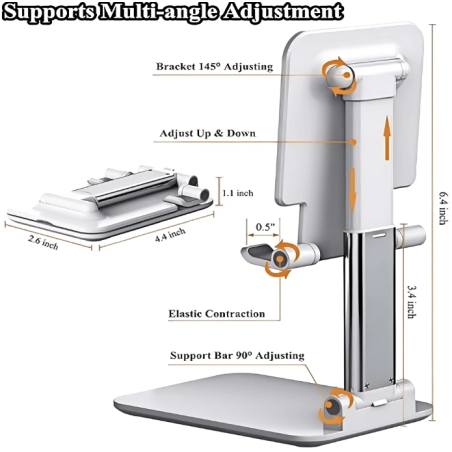 Phone Stand, Adjustable Angle Height Phone Stand For Desk