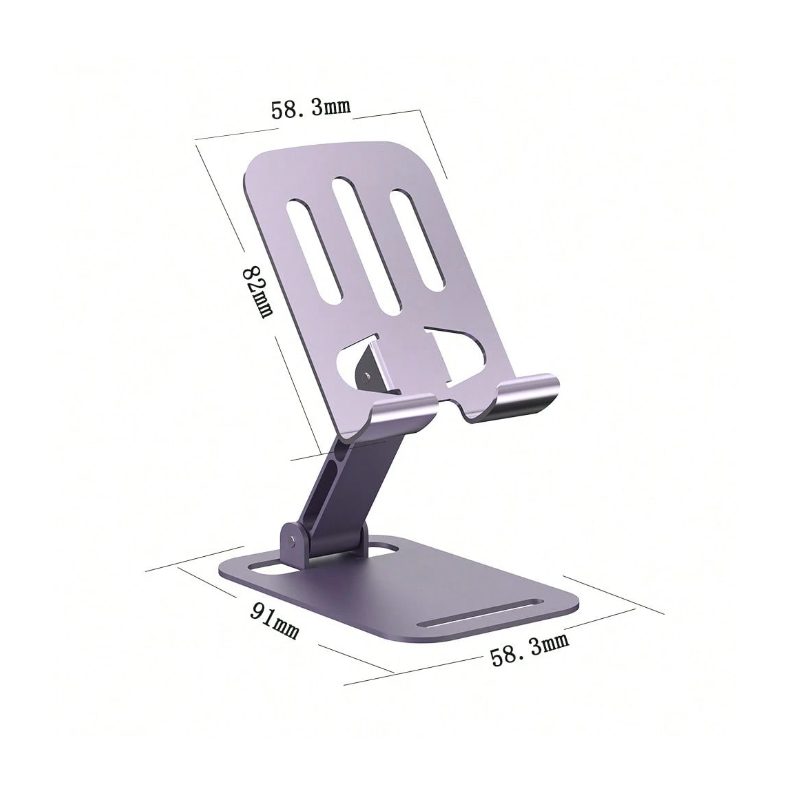 360° Rotating Aluminum Phone Stand With Dual-Axis Folding Compatible With IPhone