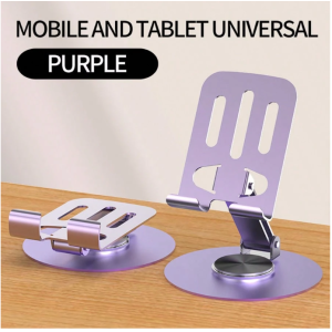 360° Rotating Aluminum Phone Stand With Dual-Axis Folding Compatible With IPhone