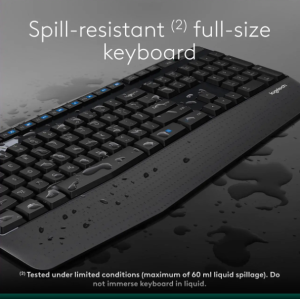 Logitech MK345 Wireless Combo Full-Sized Keyboard with Palm Rest and Comfortable Right-Handed