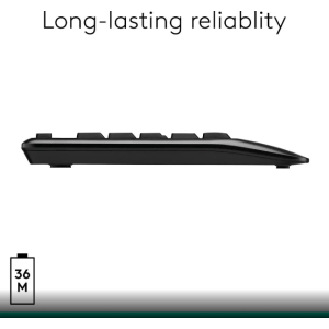 Logitech MK345 Wireless Combo Full-Sized Keyboard with Palm Rest and Comfortable Right-Handed
