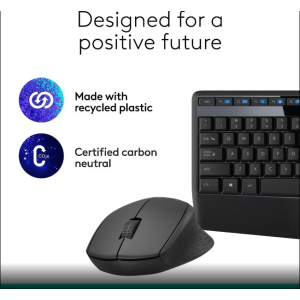 Logitech MK345 Wireless Combo Full-Sized Keyboard with Palm Rest and Comfortable Right-Handed