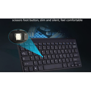 ESTONE Wireless Keyboard Mouse, K1088 2.4GHz Ultra Thin Compact Portable Small Wireless