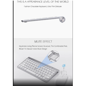 ESTONE Wireless Keyboard Mouse, K1088 2.4GHz Ultra Thin Compact Portable Small Wireless