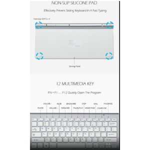 ESTONE Wireless Keyboard Mouse, K1088 2.4GHz Ultra Thin Compact Portable Small Wireless