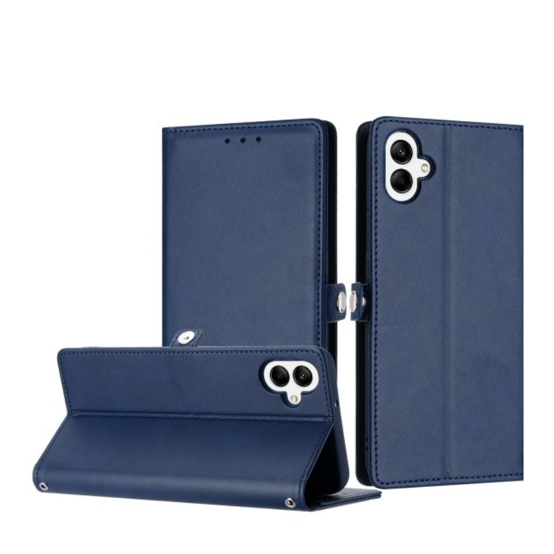 Case with Card Holder Slots and Wrist Strap for Samsung Galaxy A05 (Navy Blue)