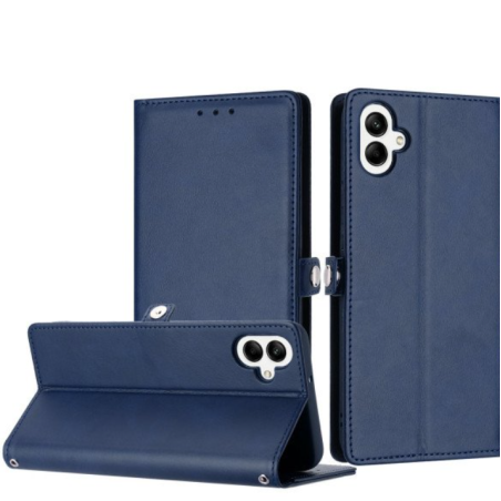 Case with Card Holder Slots and Wrist Strap for Samsung Galaxy A05 (Navy Blue)