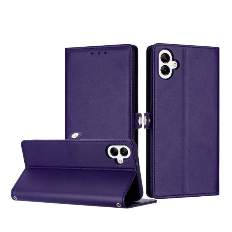 Case with Card Holder Slots and Wrist Strap for Samsung Galaxy A05 (Purple)