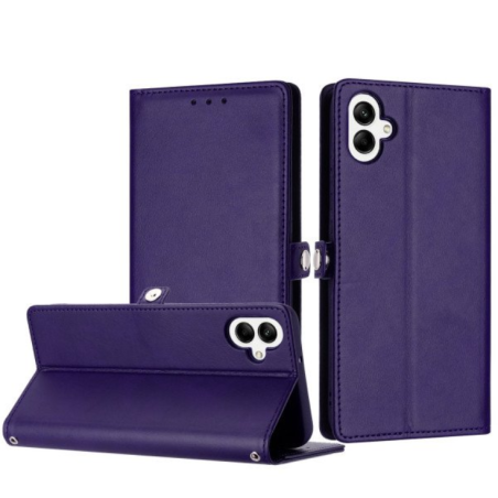 Case with Card Holder Slots and Wrist Strap for Samsung Galaxy A05 (Purple)