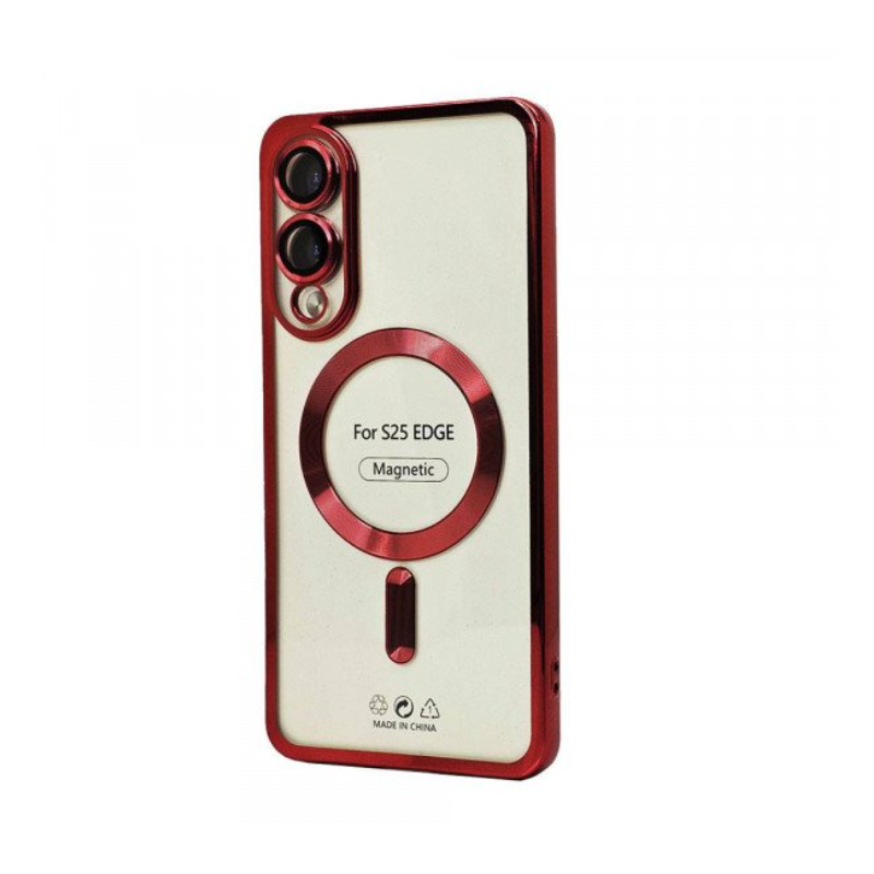 Case With Camera Lens Protection for Samsung Galaxy S25 Edge (Red)