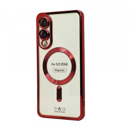 Case With Camera Lens Protection for Samsung Galaxy S25 Edge (Red)