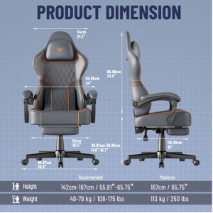 Soontrans Soontrans PU Leather Gaming Chair With Footrest