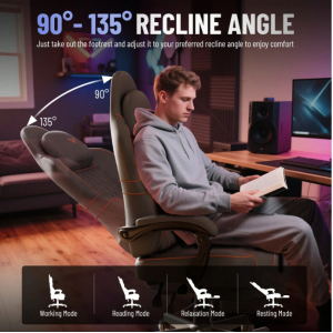 Soontrans Soontrans PU Leather Gaming Chair With Footrest