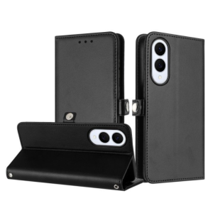 Case with Card Holder Slots and Wrist Strap for Samsung Galaxy S25 Edge (Black)