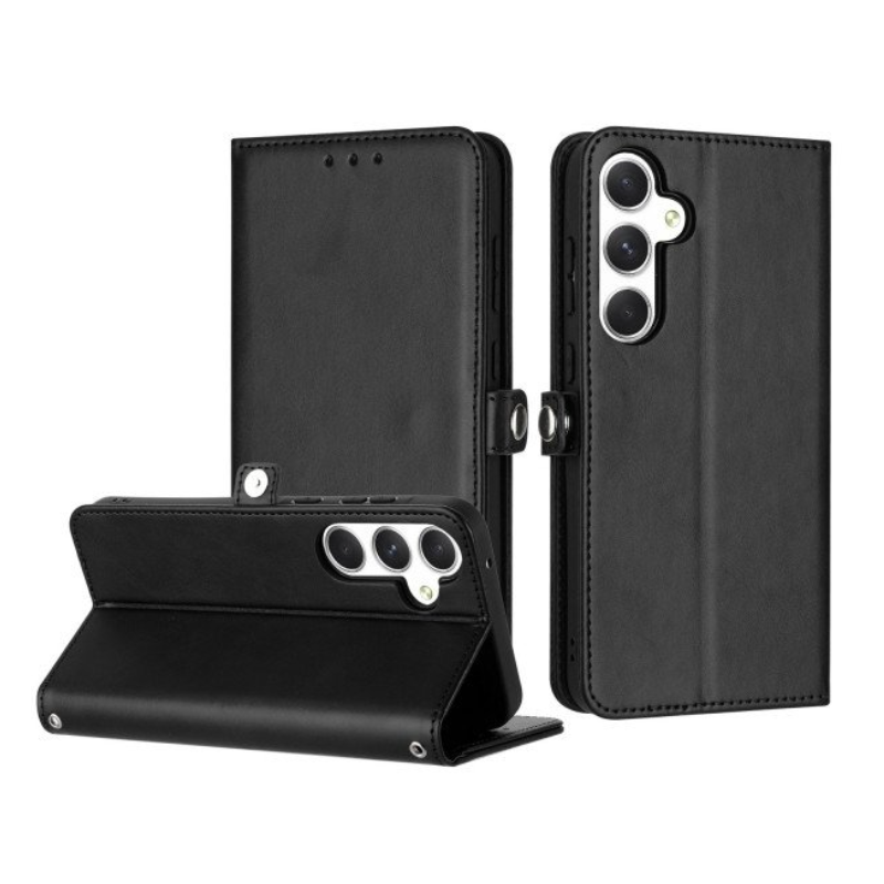 Card Holder Slots and Wrist Strap for Samsung Galaxy A35 5G (Black)