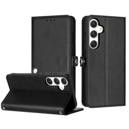 Card Holder Slots and Wrist Strap for Samsung Galaxy A35 5G (Black)