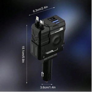 W&O Automotive Charger With Industrial Design, Ultra-Rapid 120W Vehicle Power Adapter Featuring