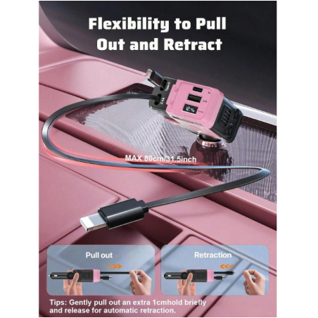 W&O Automotive Charger With Industrial Design, Ultra-Rapid 120W Vehicle Power Adapter Featuring