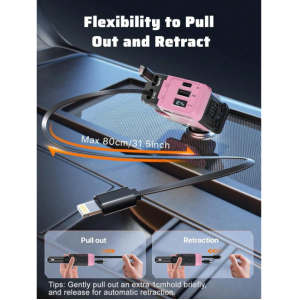 W&O Automotive Charger With Industrial Design, Ultra-Rapid 120W Vehicle Power Adapter Featuring