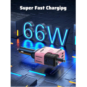 W&O Automotive Charger With Industrial Design, Ultra-Rapid 120W Vehicle Power Adapter Featuring