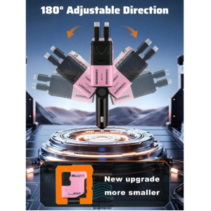 W&O Automotive Charger With Industrial Design, Ultra-Rapid 120W Vehicle Power Adapter Featuring