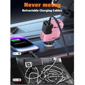 W&O Automotive Charger With Industrial Design, Ultra-Rapid 120W Vehicle Power Adapter Featuring