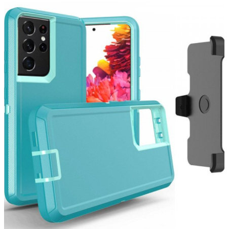 Case with Clip for Samsung Galaxy S24 Ultra 5G (AquaBlue/Blue)