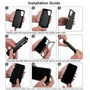 Case with Clip for Samsung Galaxy S24 Ultra 5G (Black/Black)