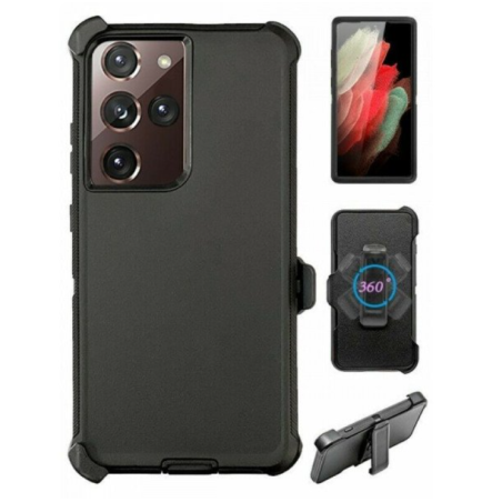 Case with Clip for Samsung Galaxy S24 Ultra 5G (Black/Black)