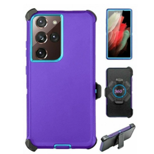 Case with Clip for Samsung Galaxy S24 Ultra 5G (Purple/Blue)