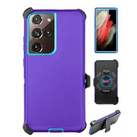 Case with Clip for Samsung Galaxy S24 Ultra 5G (Purple/Blue)