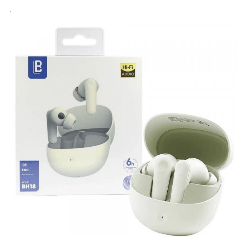 Wireless Earbuds with Crystal Clear HIFI Sound Quality and Deep Bass BH18 for Universal Cell Phone And Bluetooth Device (Beige)