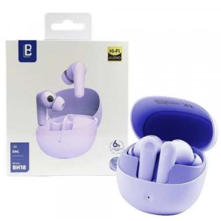 Wireless Earbuds with Crystal Clear HIFI Sound Quality and Deep Bass BH18 for Universal Cell Phone And Bluetooth Device (Purple)