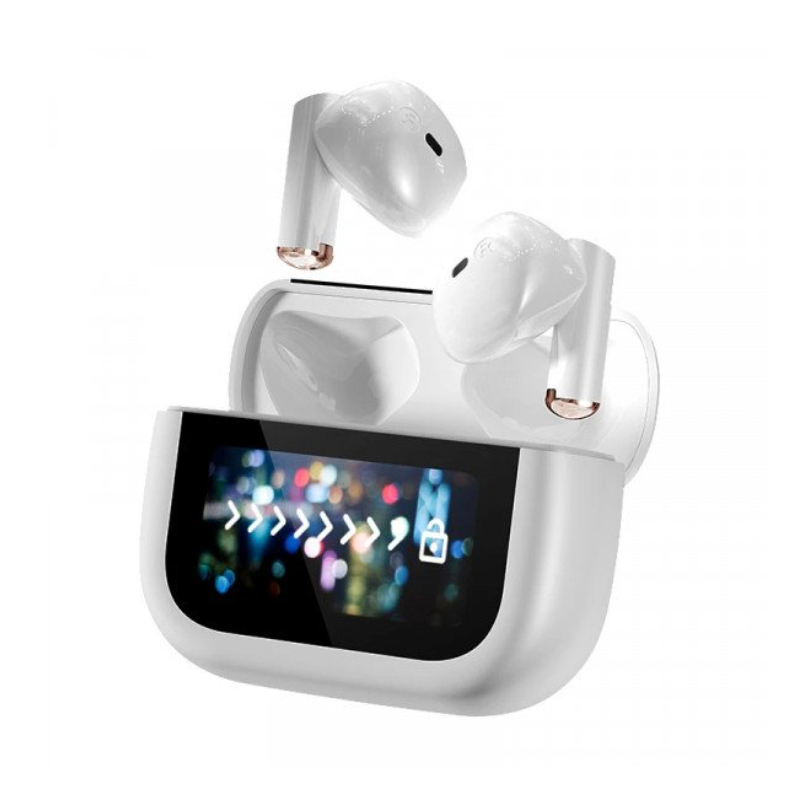 Wireless Bluetooth TWS Headphones with Touch Screen for Universal Cell Phone And Bluetooth Device (White)