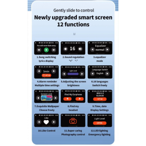 Wireless Bluetooth TWS Headphones with Touch Screen for Universal Cell Phone And Bluetooth Device (White)