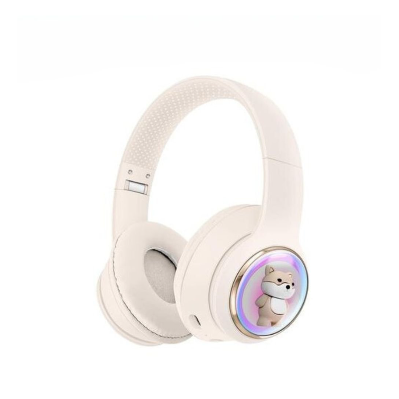 Headphones with Cute Dog LED Design  for Universal Cell Phone And Bluetooth Device (White)