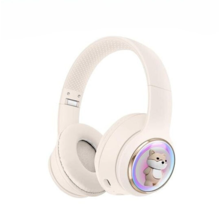 Headphones with Cute Dog LED Design  for Universal Cell Phone And Bluetooth Device (White)