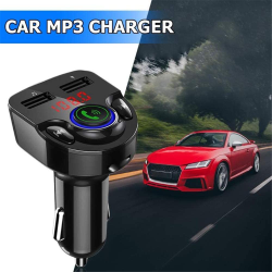 Bluetooth Car FM Transmitter, Wireless Audio Adapter Receiver with Quick Charge Dual USB