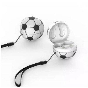 Soccer Ball (Football) Design, Wireless Sport Earbuds, OEM Gift T38 for Universal Cell Phone And Bluetooth Device (Black)