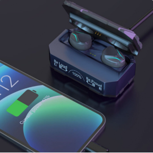 TWS Bluetooth Headphones With Dynamic Battery Display M99Plus for Universal Cell Phone And Bluetooth Device (Silver)