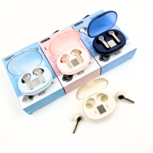 TWS Bluetooth Headphones with Advanced Battery Display TC31 for Universal Cell Phone And Bluetooth Device (Champagne Gold)