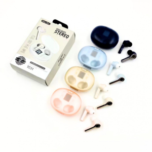 TWS Bluetooth Headphones with Advanced Battery Display TC31 for Universal Cell Phone And Bluetooth Device (Champagne Gold)