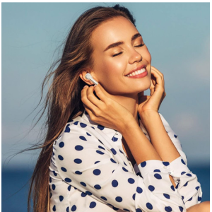 TWS Bluetooth Headphones with Advanced Battery Display TC31 for Universal Cell Phone And Bluetooth Device (Light Blue)