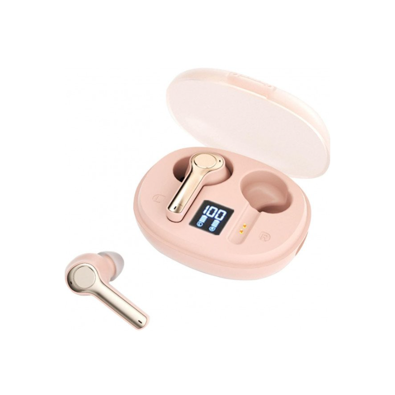 TWS Bluetooth Headphones with Advanced Battery Display TC31 for Universal Cell Phone And Bluetooth Device (Pink)