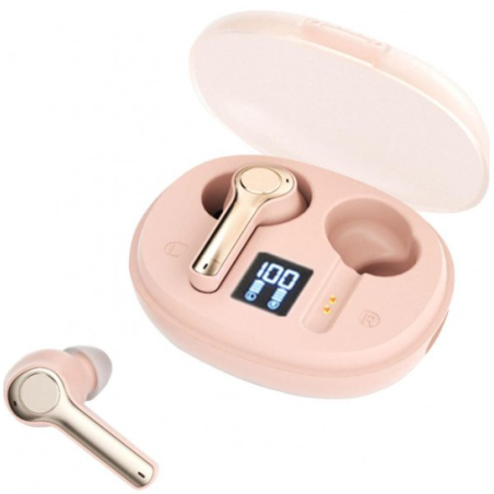 TWS Bluetooth Headphones with Advanced Battery Display TC31 for Universal Cell Phone And Bluetooth Device (Pink)